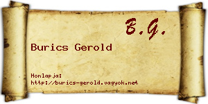Burics Gerold névjegykártya